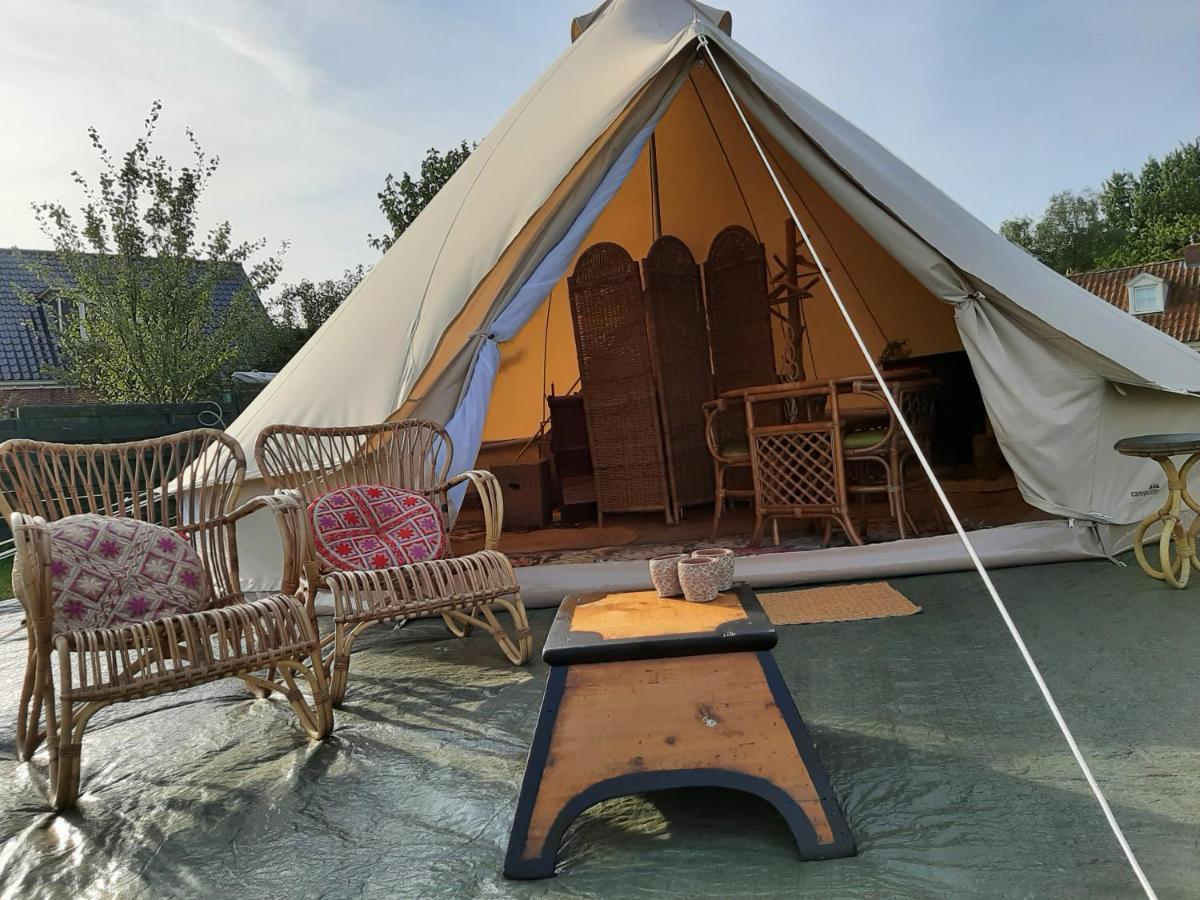 Glamping De Vrije Wind, Tentverhuur Houwerzijl Kültér fotó